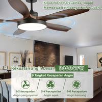 Gambar 【COD】Lampu Kipas Angin Gantung Plafon Modern LED Dan Sederhana Hias Jauh 2IN1 3 Warna 6 Kecepatan 48/52 Inci 72 Watt Ruang Tamu Meja Makan Kamar Tidur Balkon Hitam/Putih Kipas Angin Gantung Plafon - Hitam 48 Inci dari GOGEOUS Lighting Mall Kab. Tangerang 2 Tokopedia