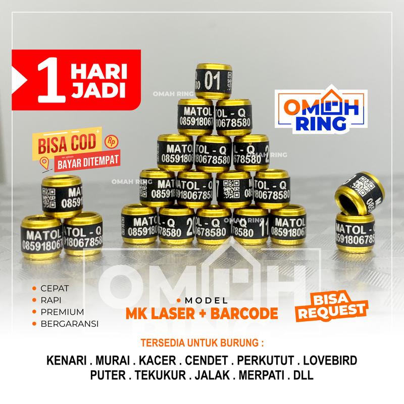 MK Barcode Custom 10 Pcs | OMAH RING | Dipastikan Barcode Ring Berfungsi NORMAL (Ring Murai, lb, perkutut, cendet merpati, jalak dll) 1