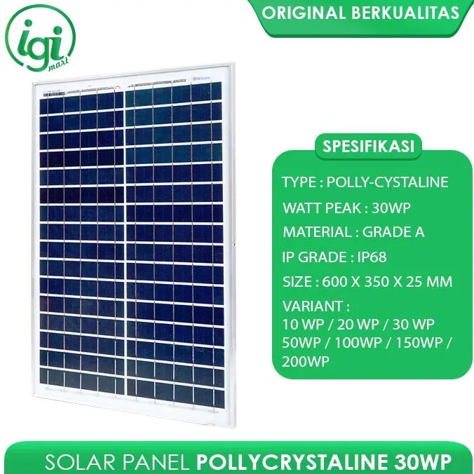 jual SOLAR PANEL 30w / SOLAR CELL 30watt / PANEL SURYA 30WP POLY INSCOM