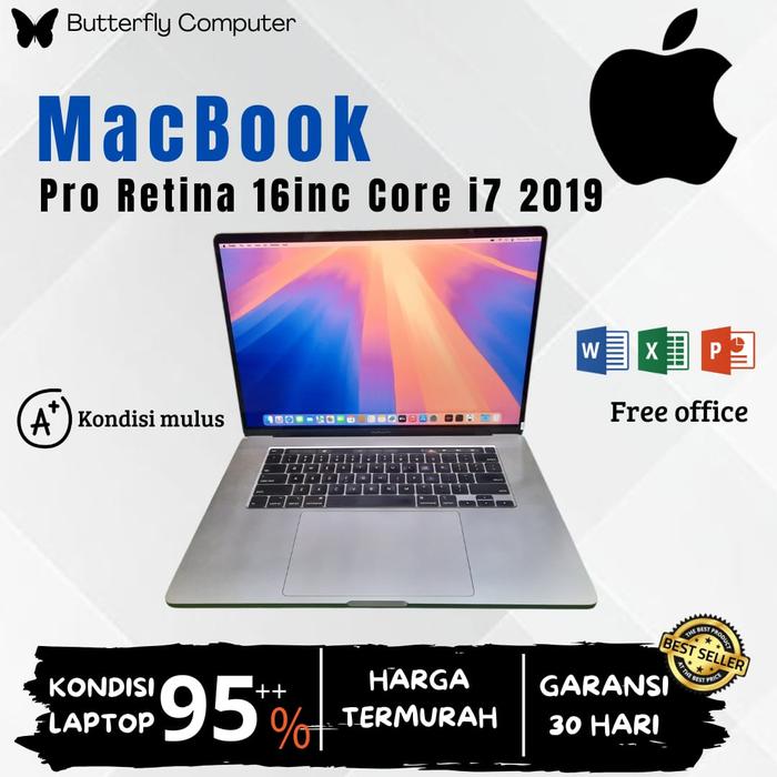 Jual Macbook pro Retina 2019 16 inch core i7 RAM 32 GB SSD 512 GB