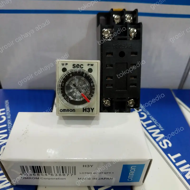 timer omron original h3y2 220vac 5 detik include socket/timer h3y 2 220vac 0
