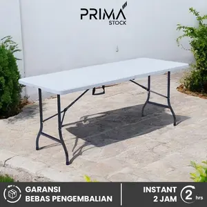 MEJA LIPAT BAGI2 PORTABLE FOLDING TABLE 152 150 X75 CM PRASMANAN KOPER