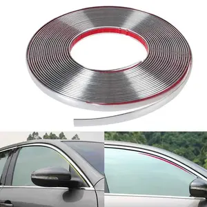 Lis Dekorasi Interior Eksterior Mobil Moulding Chrome Trim Strip 6 mm