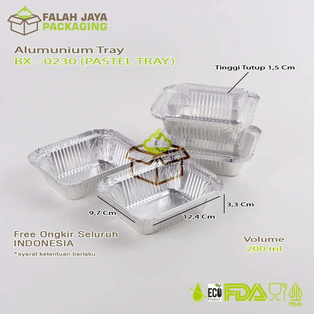 alumunium foil cup BX 0230 ( PASTEL TRAY ) ISI 25 PCS