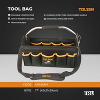 Gambar Tool Bag 17" Tas Perkakas Kerja Box Tempat Peralatan Alat Tukang Hardware dengan Handle Besi 80112 Tolsen dari Truteknik Kota Tangerang 1 Tokopedia