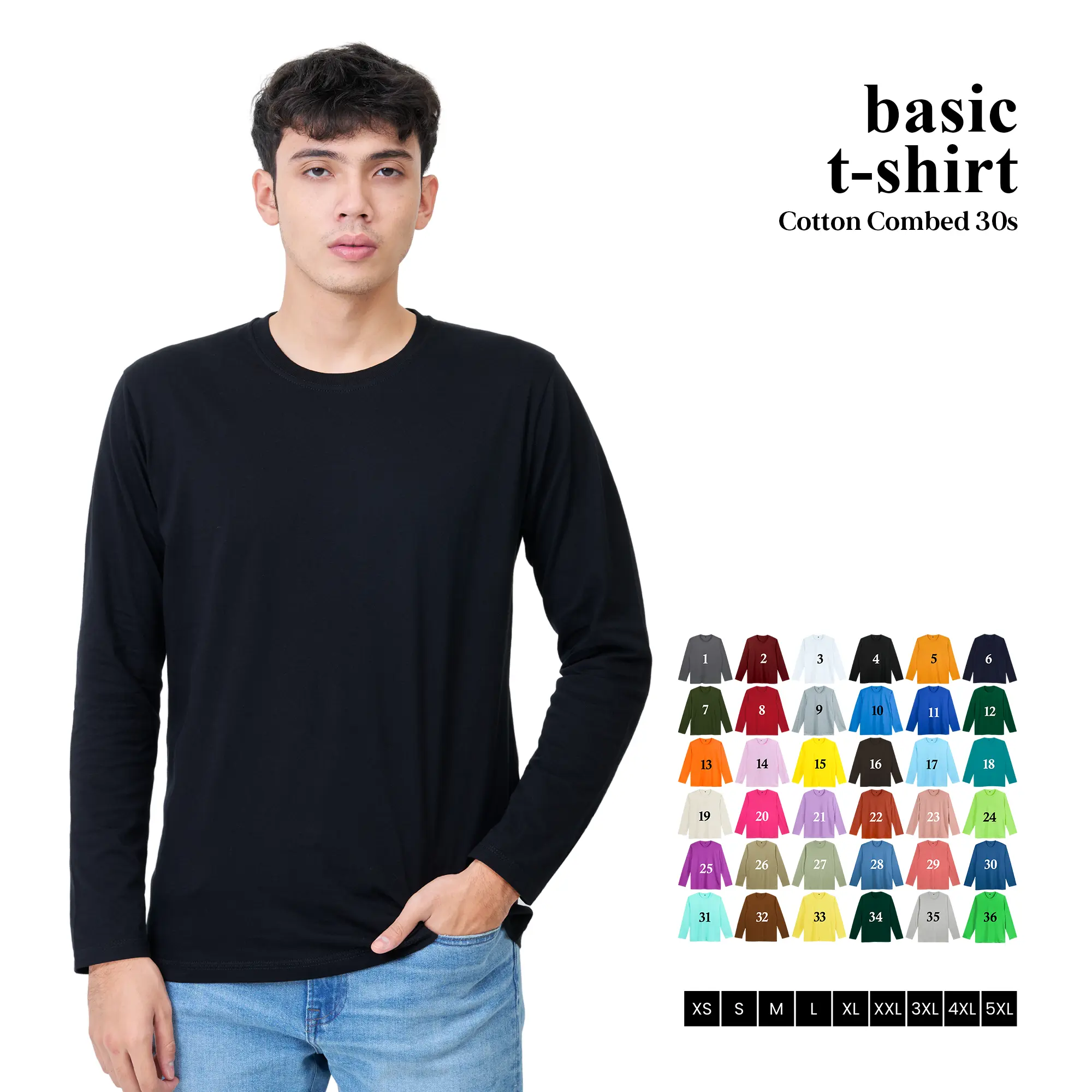 KAOS POLOS PANJANG PRIA COTTON COMBED 30S REGULER FIT Basic