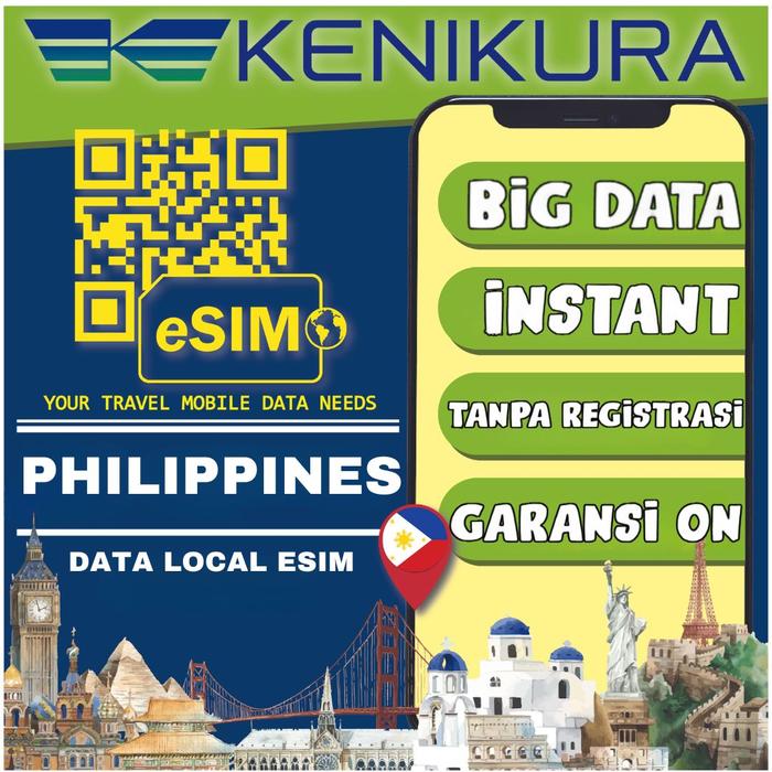 Gambar eSIM Philippines Kuota Harian - Daily Quota | eSIM Travel Filipina 4G/5G | Kenikura - 3 Days, 500MB/day dari Kenikura Tour Kota Tangerang Selatan Tokopedia