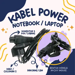 Kabel Power Adaptor / Charger Laptop 3 lubang / Notebook