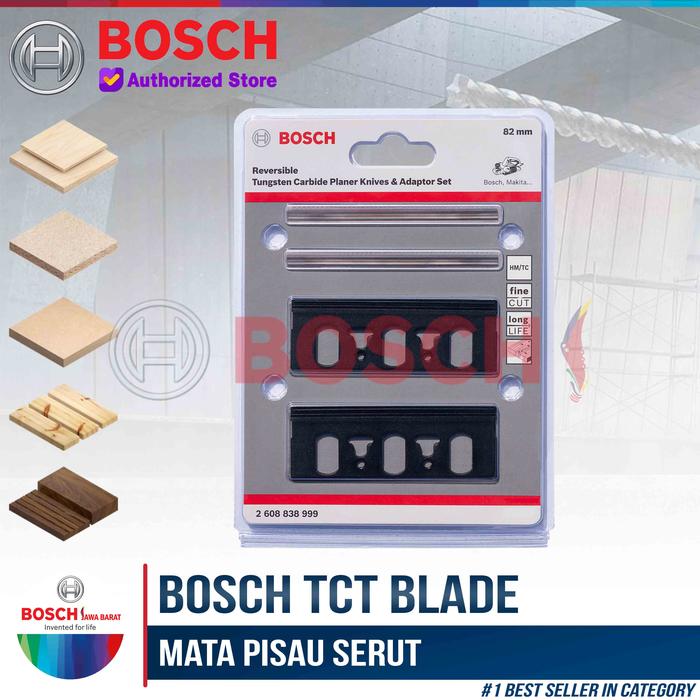 Gambar Bosch Mata Pisau Serut Ketam Sugu 82 MM TCT Planner Blade + Dudukan dari Bosch Tools Authorized BTS Kota Bogor Tokopedia