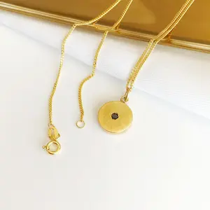 Sapphire Stone Women Gold Necklace - Made In Turkey - Simple Kalung Emas Wanita