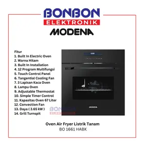 Oven Air Fryer Listrik Tanam BO 1661 HABK / BO1661HABK 60cm 67L