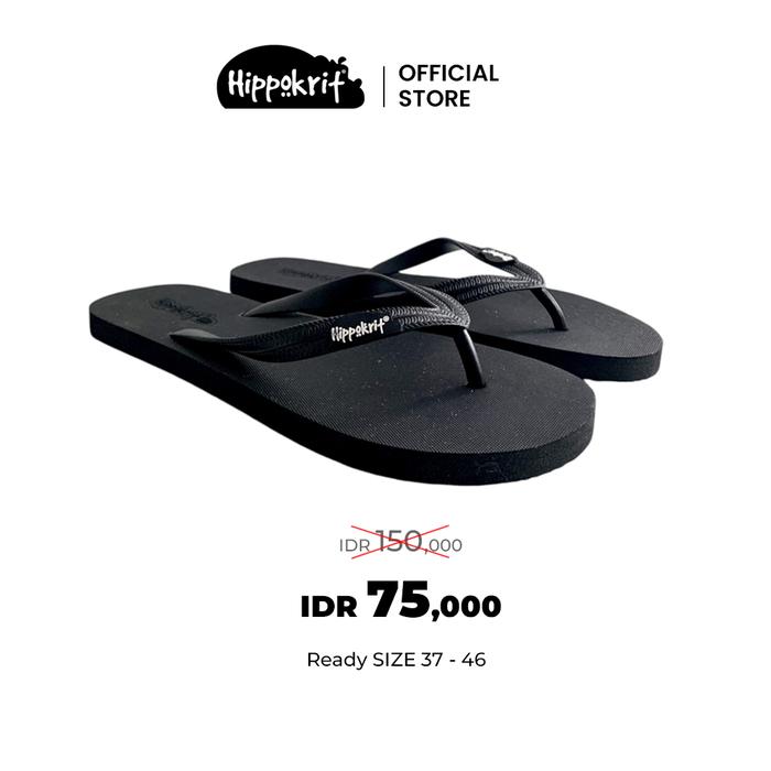Gambar Hippokrit Sandal Jepit Pria Dewasa Premium Bahan Karet Rubber Tebal Anti Licin - Black - 37/38 dari Hippokrit Flip Flop Kota Administrasi Jakarta Timur Tokopedia
