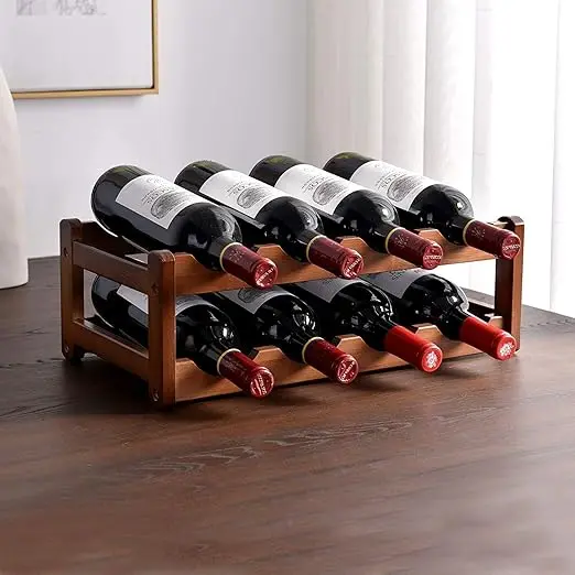 wooden wine rack 2 step/ rak botol minuman anak muda