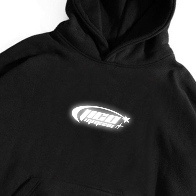 JICO - Sweater Hoodie Boxy Menyala Unisex Oversize Sablon Reflective Silver Comfort Zone 3