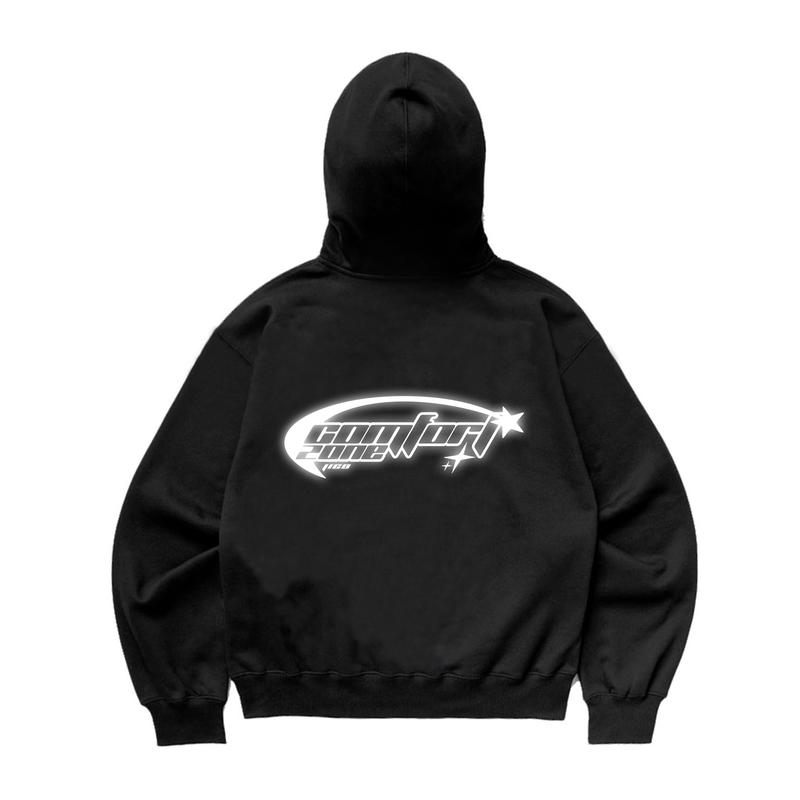JICO - Sweater Hoodie Boxy Menyala Unisex Oversize Sablon Reflective Silver Comfort Zone 0