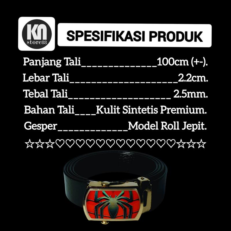 Product Introduction of Ikat pinggang/Sabuk/Gesper anak TK/SD karakter Spiderman.Trendi dan kekinian untuk fashion. 0