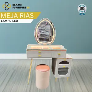Meja Rias Lampu LED  - Meja Rias Aesthetic Minimalis