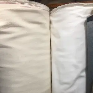 Bahan kain jeans putih cream dan coklat