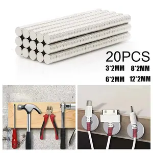 20pcs Magnet Bulat Magnet Super Kuat Multifungsi Magnet Neodium Bulat Kancing Magnet 3/6/8/12mm Magnet Untuk Kulkas Magnetic Buckle