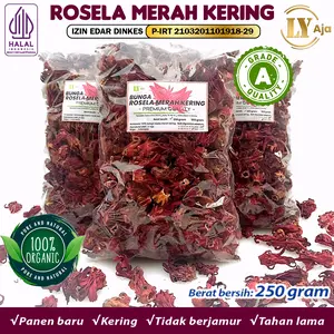 Teh Bunga Rosella Merah Kering LY Aja 250g/100g Rosela Herbal Kaya Antioksidan