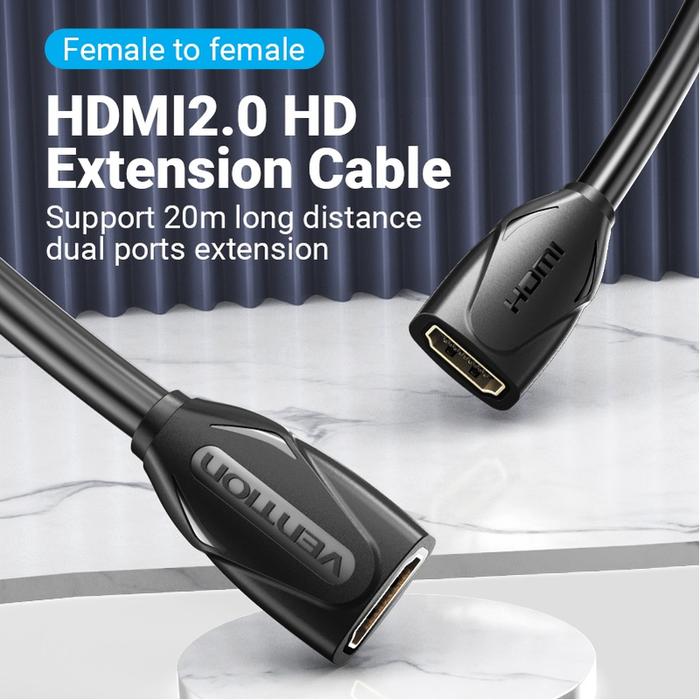 Gambar Vention Kabel HDMI Female to Female Extension Perpanjangan dari XLink Jakarta Kota Administrasi Jakarta Barat Tokopedia