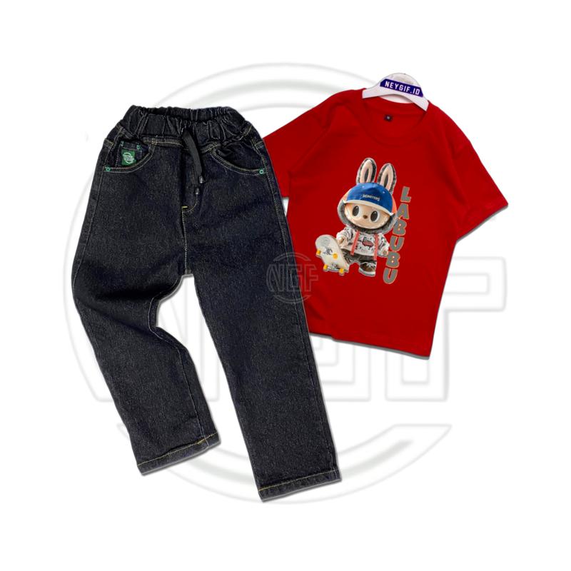 Setelan Jeans Baju Kaos Labubu Anak Laki Laki 4 5 6 7 8 9 10 11 12 Tahun Celana Pakaian Fashion Setelan Jeans Baju Kaos Labubu Anak Laki Laki 4 5 6 7 8 9 10 11 12 Tahun Celana Pakaian Fashion