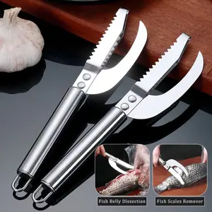 Pisau Pembersih Sisik Ikan Pemotong 3 IN 1 Multifungsi Stainless Steel