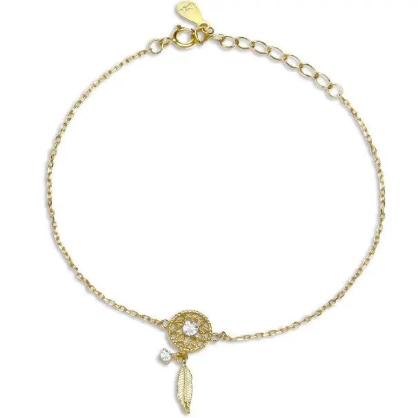 Dear Me - Dream Catcher Bracelet (925 Sterling Silver 18K Gold Plated)