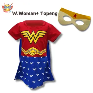 Kostum Superhero Anak Perempuan Wonder Woman Bersayap 2-8 Tahun