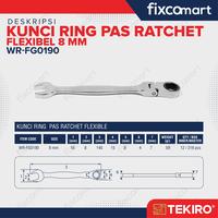 Gambar Kunci Ring Pas Ratchet Flexsibel 8 mm dari Fixcomart Kota Administrasi Jakarta Utara 2 Tokopedia