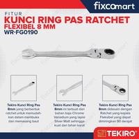 Gambar Kunci Ring Pas Ratchet Flexsibel 8 mm dari Fixcomart Kota Administrasi Jakarta Utara 3 Tokopedia