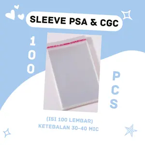 (100 PCS) Plastik Sleeve Pelindung Graded Cards PSA & CGC Kartu Pokemon 30 Micron