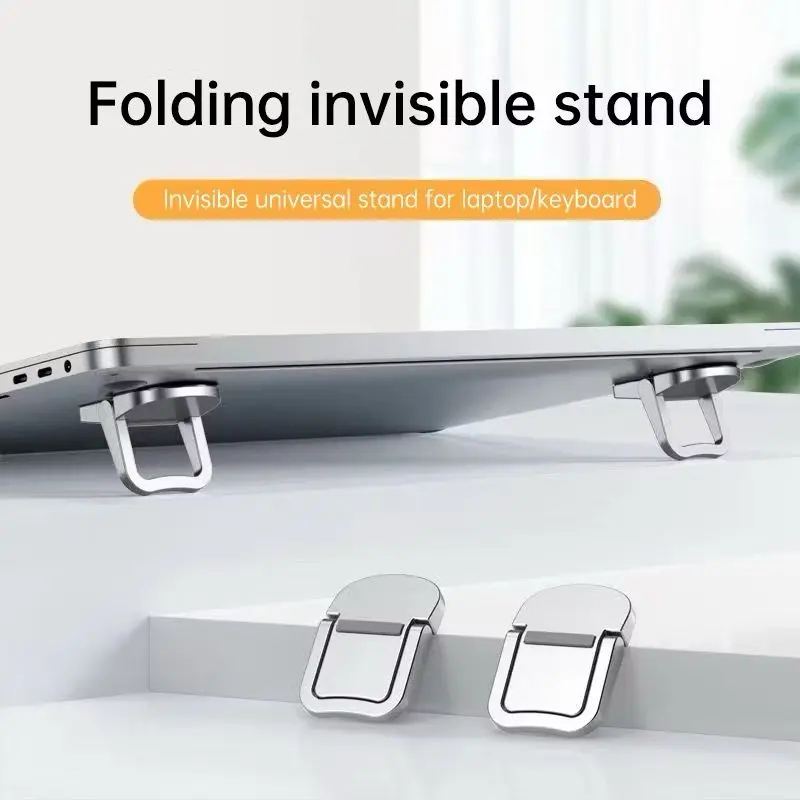 ￼2PCS Stand Laptop Aluminum Alloy /Notebook / Keyboard Holder Stand Bolster Portable Mini Cooling Pad / Holder laptop anti panas