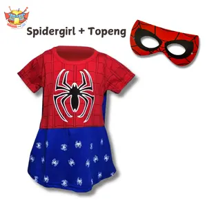 Kostum Superhero Anak Perempuan Spidergirl Bersayap 2-8 Tahun