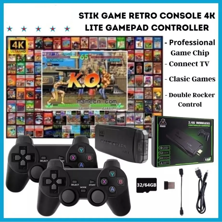 Game Stick 4k Retro Video Game Console HDMI TV Wireless Game Classic PS1