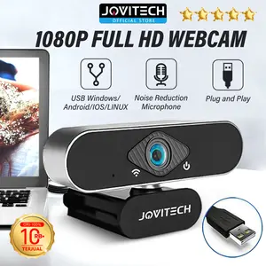 Jovitech Webcams Laptop 1080P USB Kamera PC 4K Full HD Live Broadcast Video Meeting Camera CM08 dengan Mikrofon Pengurang Bising dan Sudut Lebar 150°