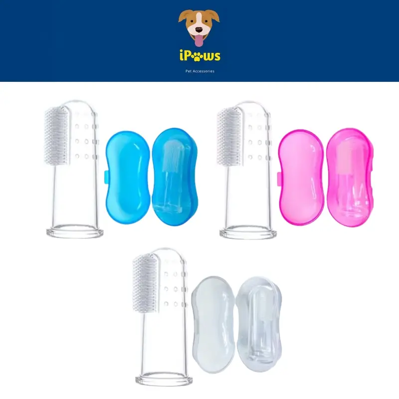 SIKAT GIGI JARI + CASE - Sikat Gigi Untuk Hewan Anjing dan Kucing 0