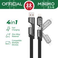 Gambar Minimo DSF01 Kabel Data Cable USB 4 in 1 Fast Charging USB C to C Iphone Lightning PD 27W Max 65W dari Liem Group Kota Administrasi Jakarta Barat 1 Tokopedia