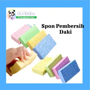 RUN931 Spon Pembersih Daki Spon Mandi Bayi Scrub Spon Busa Lembut