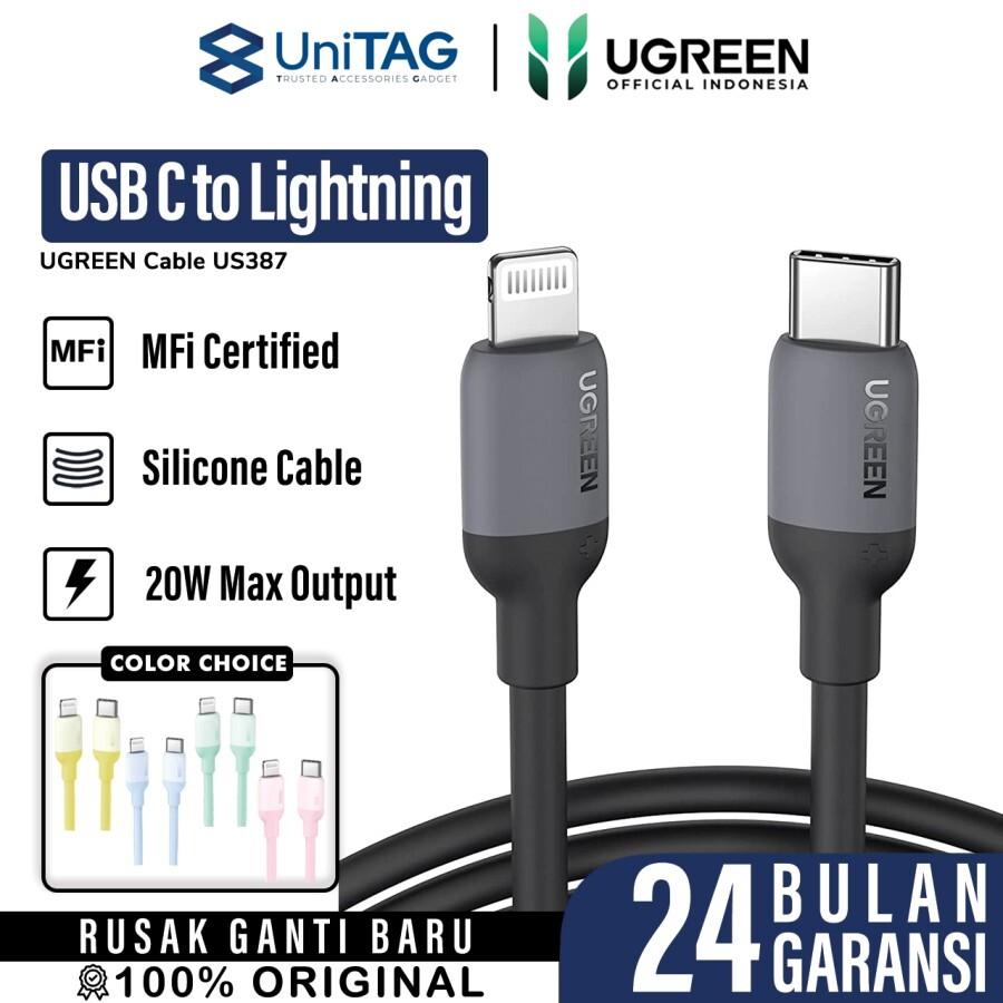 UGREEN Kabel Charger Lightning - USB C Silicone 1m - Navy blue US387 20313