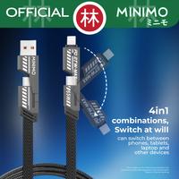 Gambar Minimo DSF01 Kabel Data Cable USB 4 in 1 Fast Charging USB C to C Iphone Lightning PD 27W Max 65W dari Liem Group Kota Administrasi Jakarta Barat 2 Tokopedia