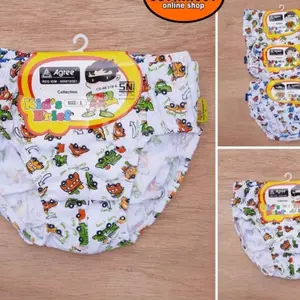 Celana dalam anak agre kids laki laki jepit isi 3 pcs Kids Motif Fashion putih