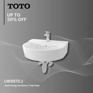 Wastafel Wall Hung TOTO LW897CJ / TOTO Wastafel Gantung (Body Only)