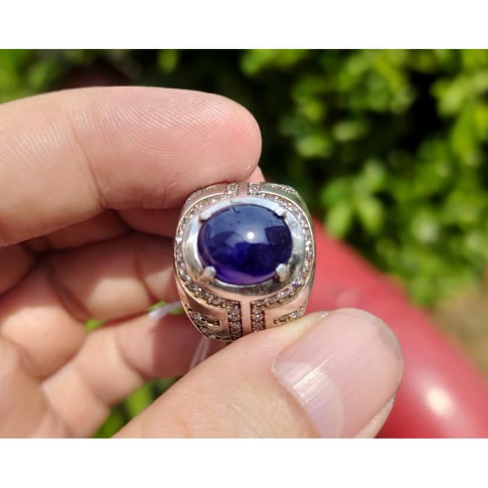 Gambar Batu Permata Natural Blue Sapphire SF020 Solid Dark Blue Ikatan Perak Mewah dari CNC phoneshop Kota Administrasi Jakarta Pusat Tokopedia
