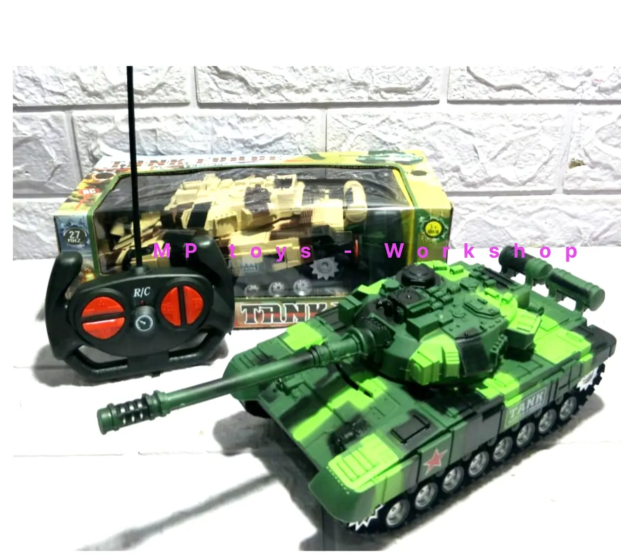 mainan anak murah mobil remote control rc tank Leopard battle tank Baterai Bergerak Lampu