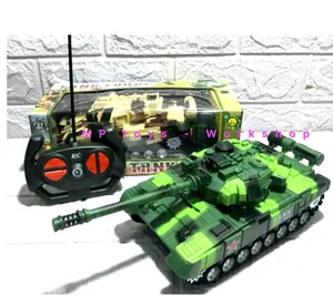 mainan anak murah mobil remote control rc tank Leopard battle tank Baterai Bergerak Lampu