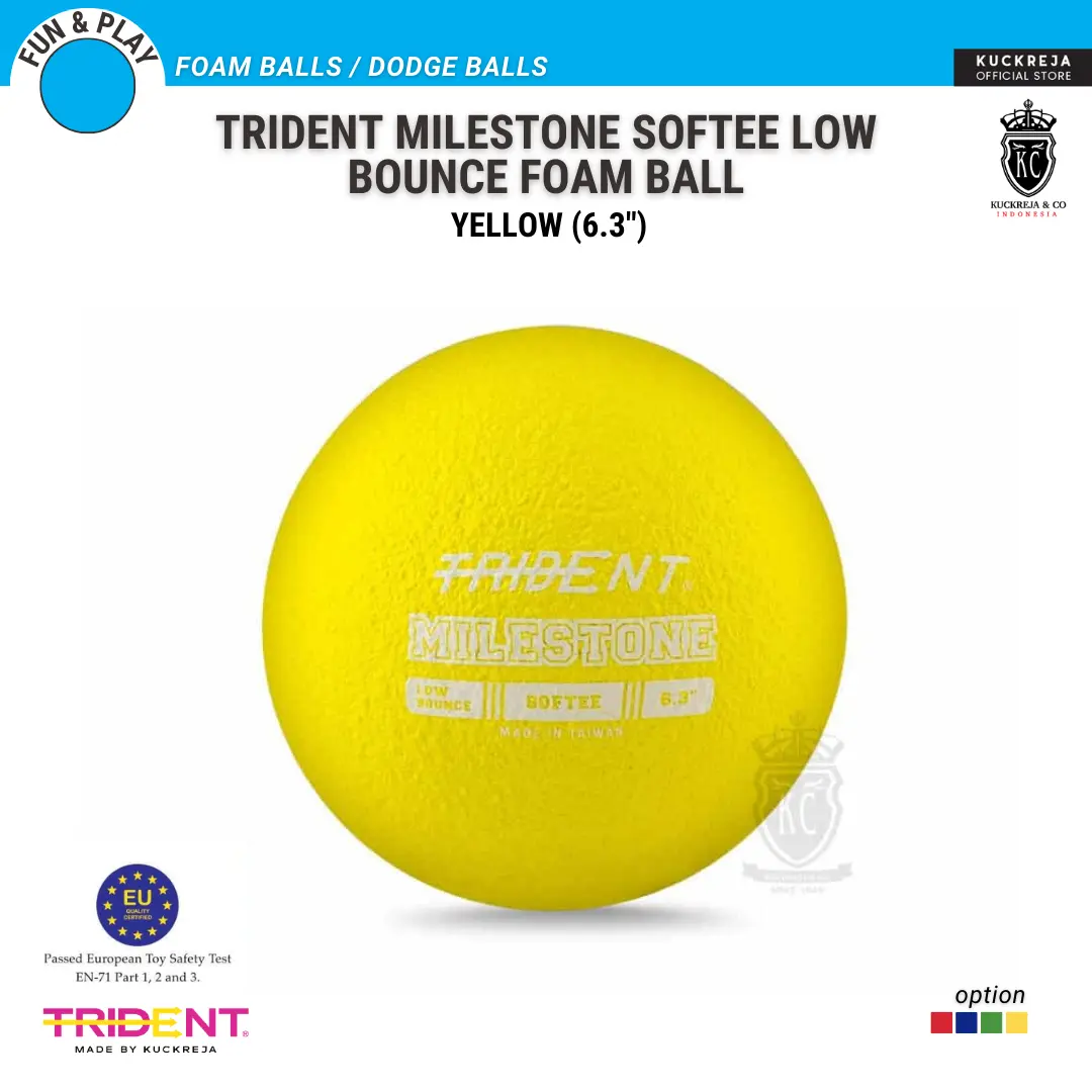 Trident Milestone Softee Low Bounce Foam Ball – Yellow (6.3″) Bola Dodgeball Outdoor