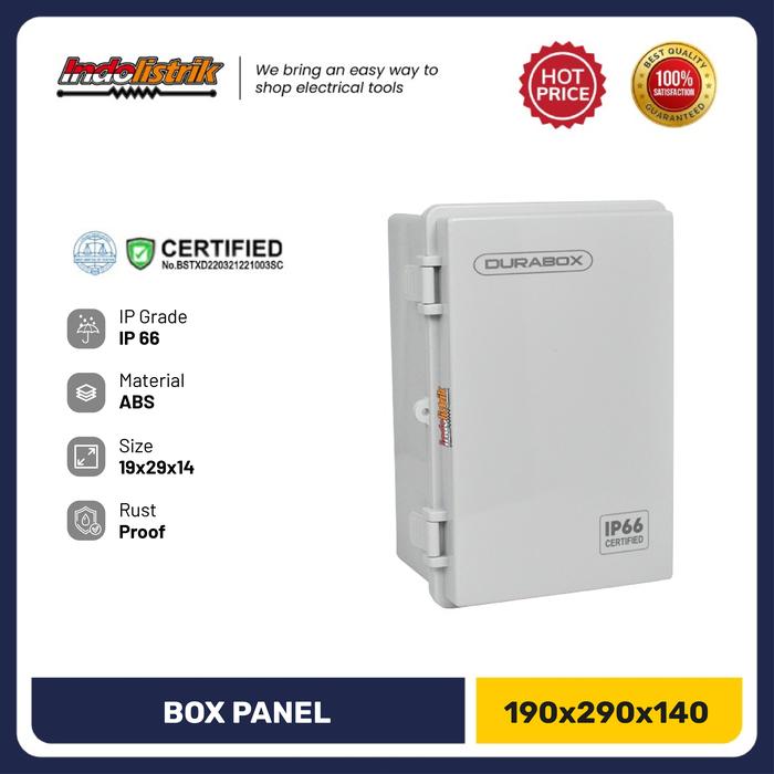 Gambar ABS Junction Box Plastik 190x290x140mm Abu-abu + Base Plate Durabox dari INDOLISTRIK OFFICIAL TNG Kota Administrasi Jakarta Pusat Tokopedia
