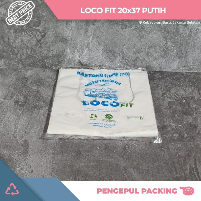 Jual Plastik HD Loco FIT Putih 20 / Kantong Kresek HDPE Tebal isi 40 ...