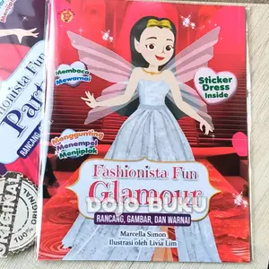 Buku Fashionista Fun Glamour Rancang, Gambar, dan Warnai by Marcella Simon, Livia Lim